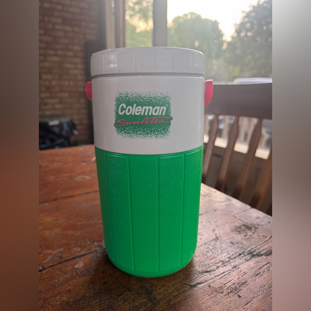 Coleman SunLite vintage Green and White Water Jug